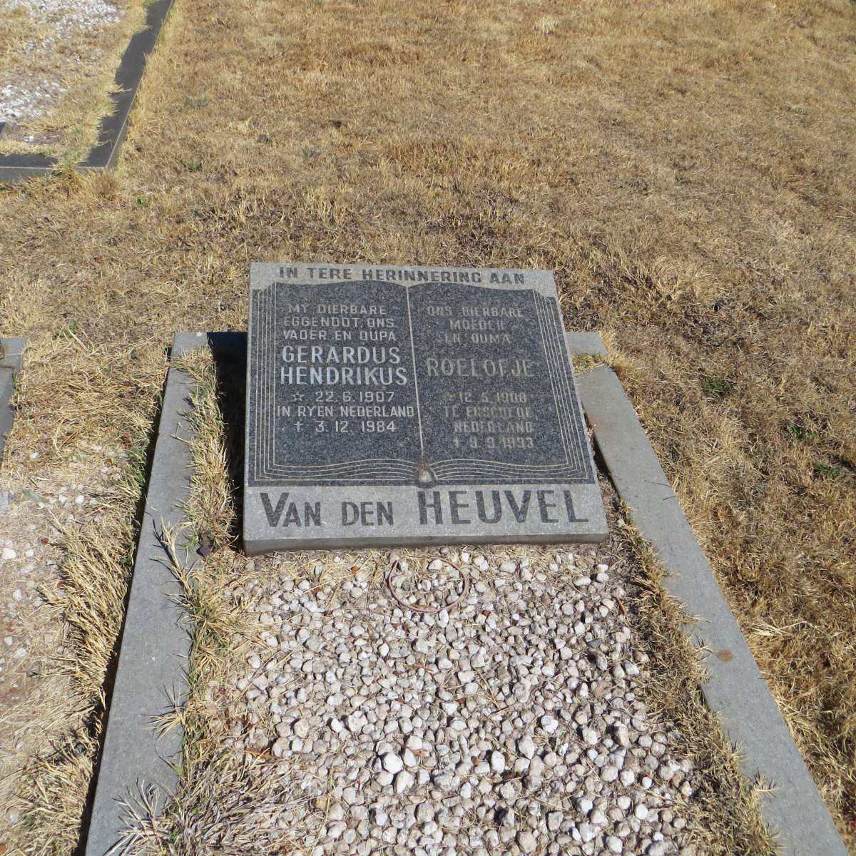 HEUVEL Gerardus Hendrikus, van den 1907-1984 &amp; Roelofje 1908-1993