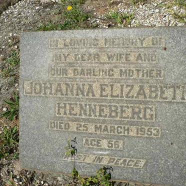 HENNEBERG Johanna Elizabeth -1953