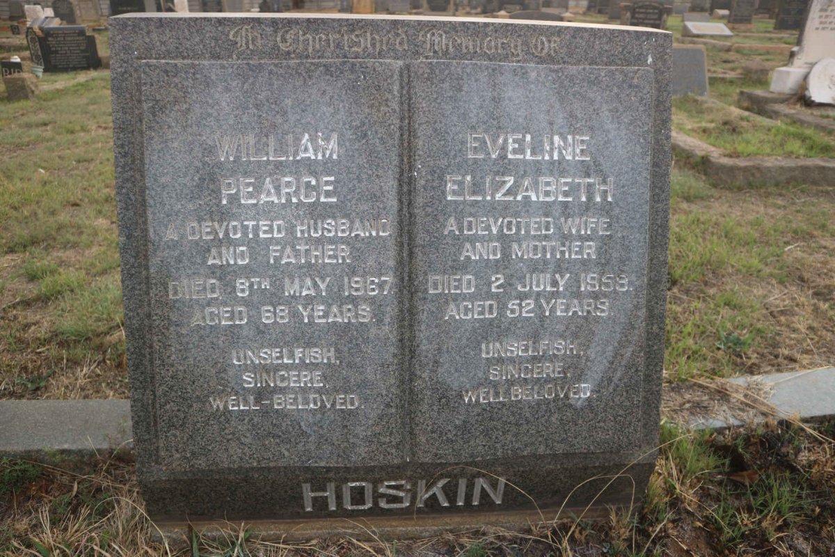 HOSKIN William Pearce -1967 &amp; Evelyn Elizabeth -1958