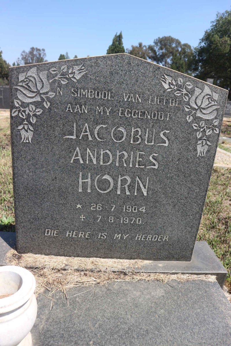 HORN Jacobus Andries 1904-1970