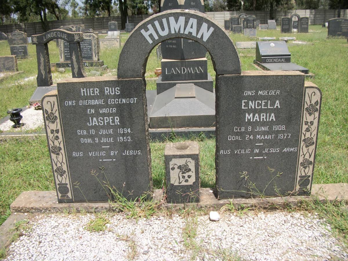 HUMAN Jasper 1894-1953 &amp; Engela Maria 1908-1977