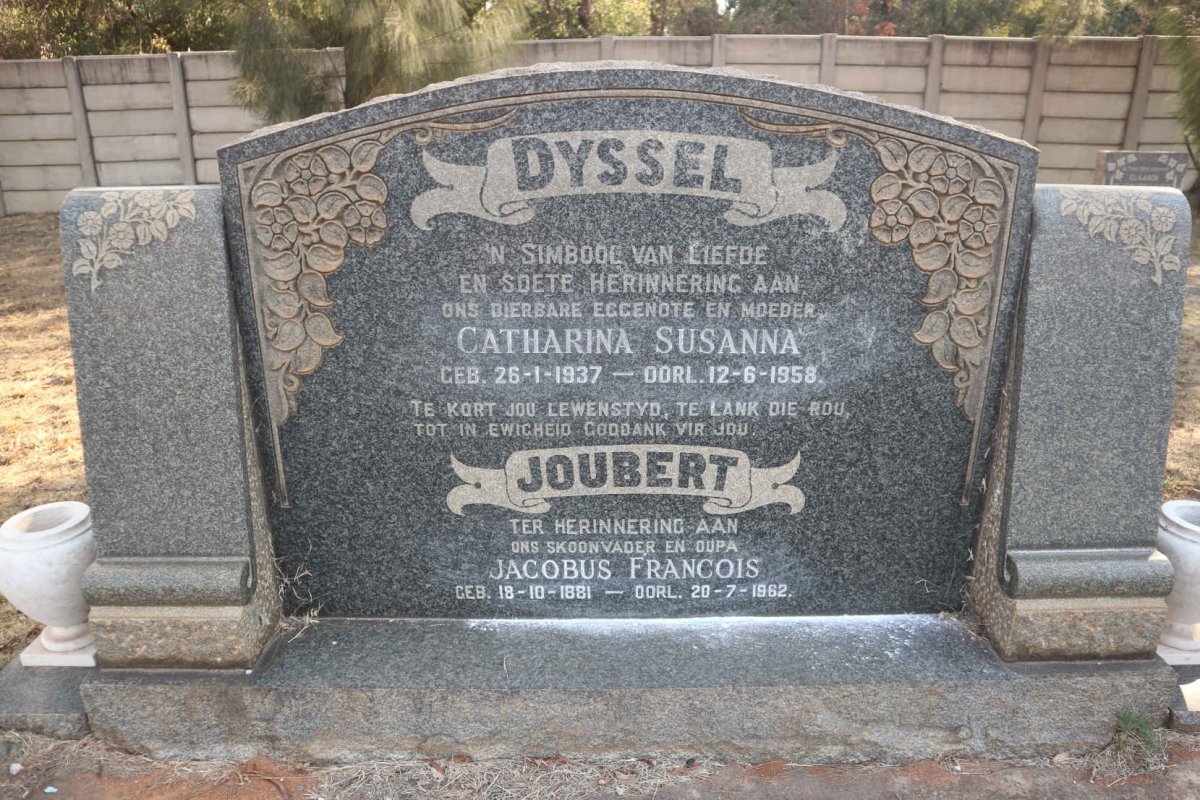JOUBERT Jacobus Francois 1881-1962 :: DYSSEL Catharina Susannna 1937-1958
