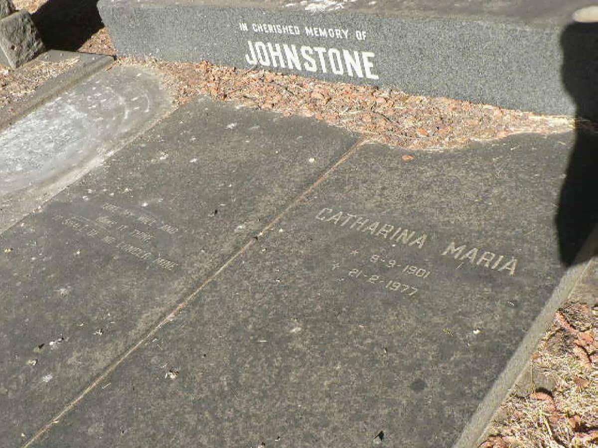JOHNSTONE Harry 1894-1953 &amp; Catharina Maria 1901-1977