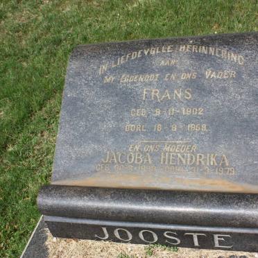 JOOSTE Frans 1902-1959 &amp; Jacoba Hendrika 1899-1979 :: LAMPBRECHT Wessel -1959