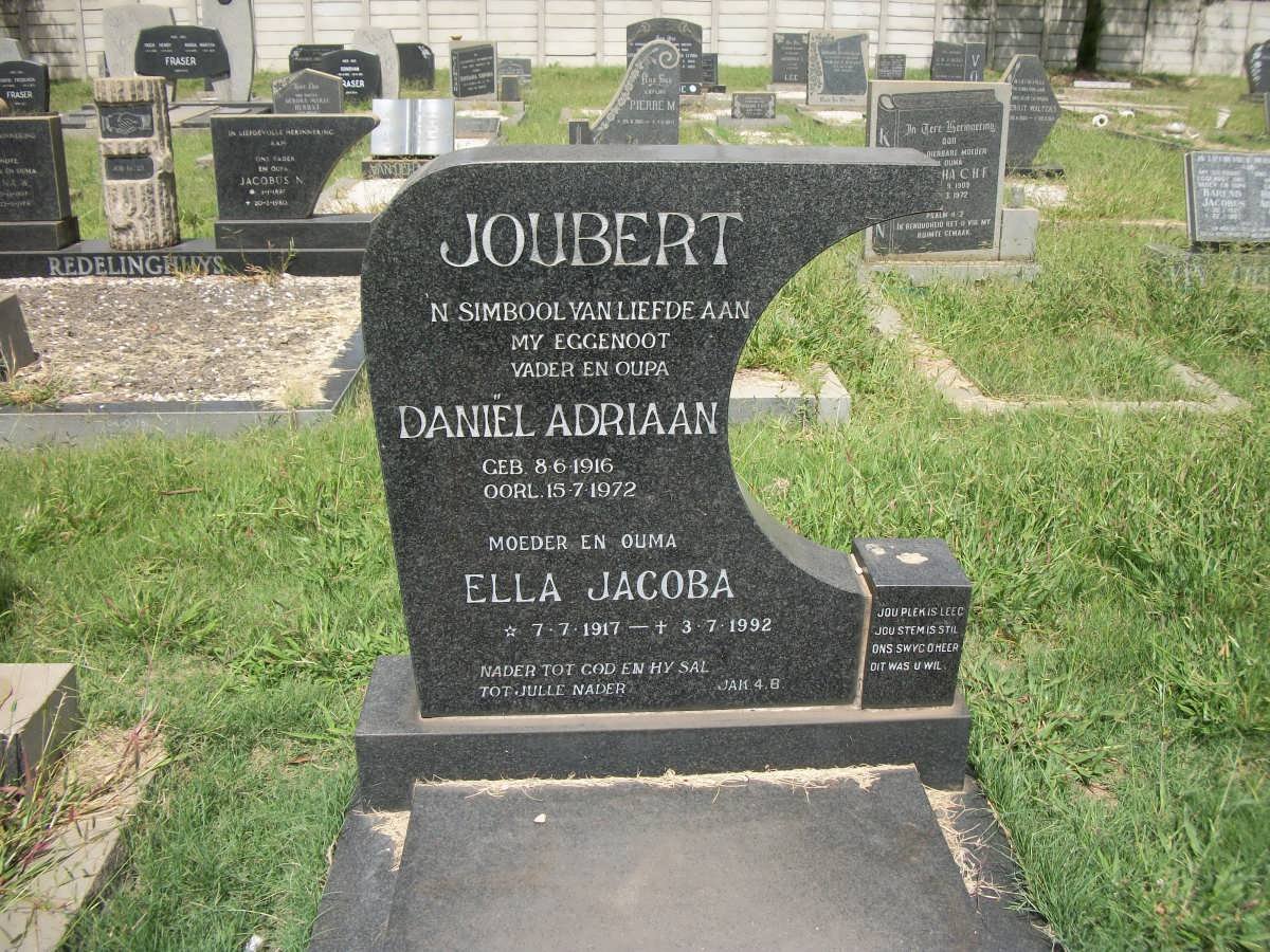 JOUBERT Daniel Adriaan 1916-1972 &amp; Ella Jacoba 1917-1992