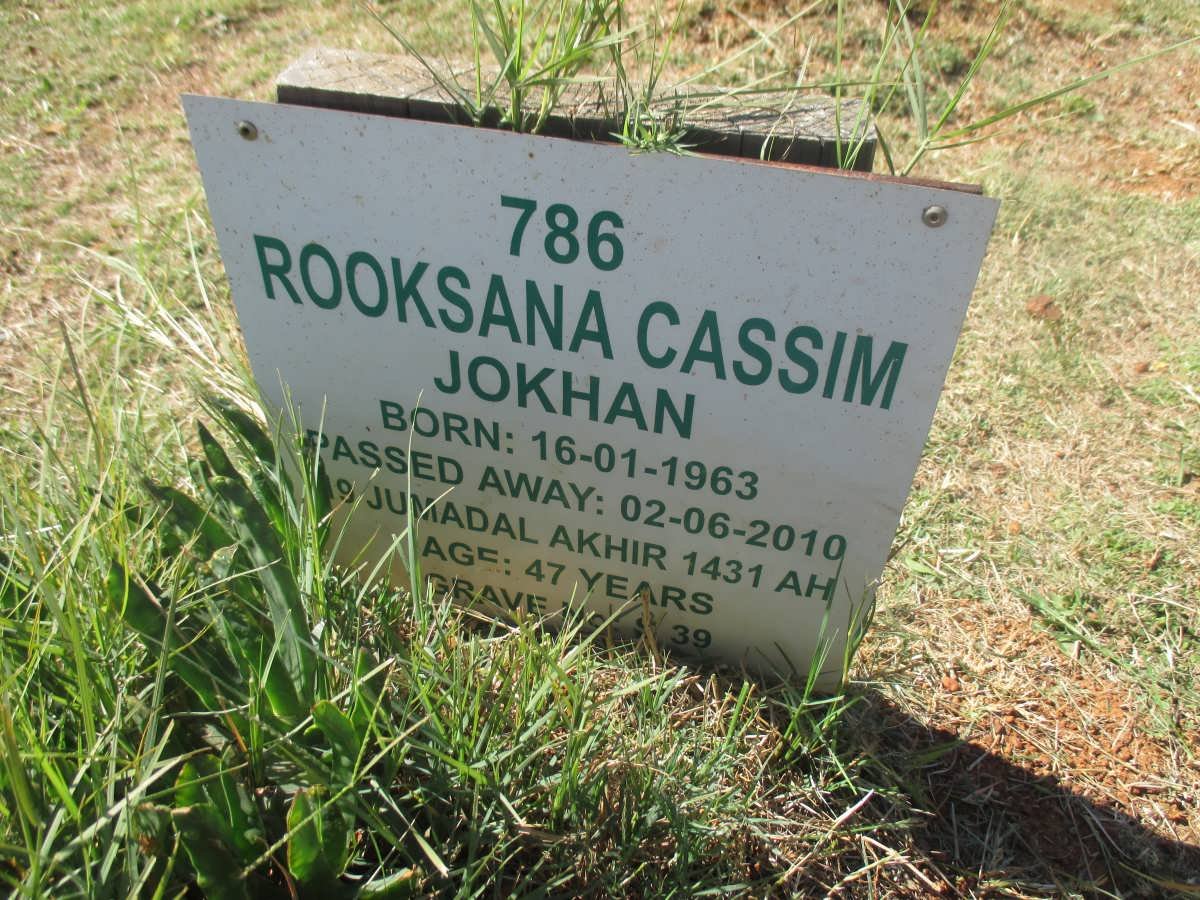 JOKHAN Rooksana Cassim 1963-2010