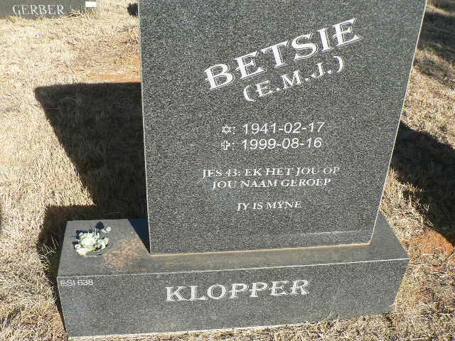 KLOPPER E.M.J. 1941-1999