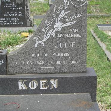 KOEN Julie nee DU PLESSIS 1949-1983