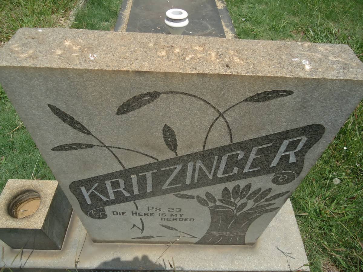 KRITZINGER Daniel Jacobus 1925-1972