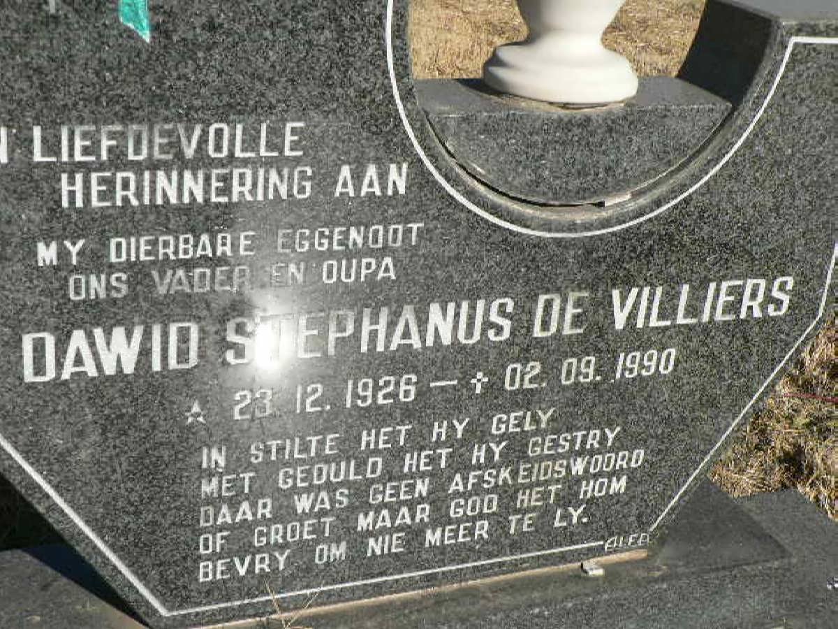 KRUGER Dawid Stephanys de Villiers 1926-1990