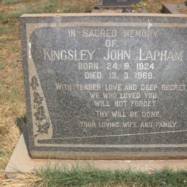 LAPHAM Kingsley John 1924-1968
