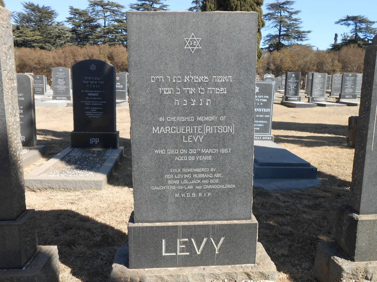 LEVY Marguerite nee RITSON -1957