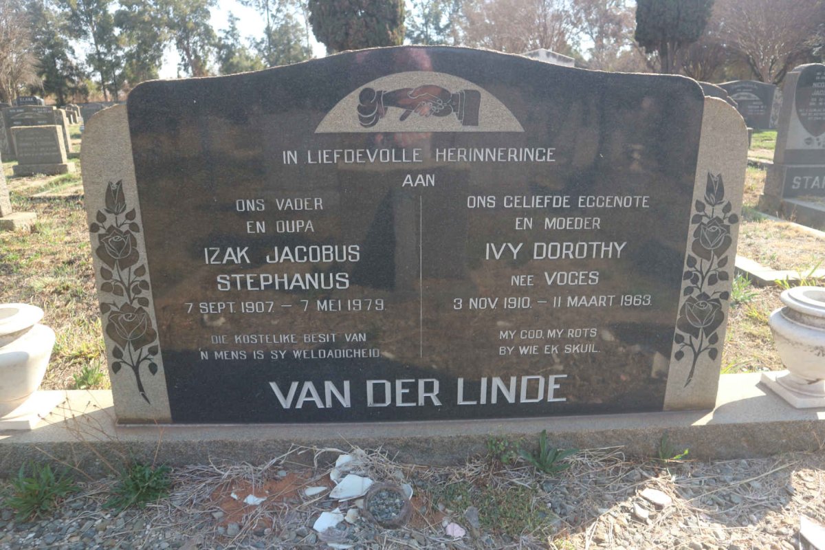 LINDE Izak Jacobus Stephanus, van der 1907-1979 & Ivy Dorothy VOGES 1910-1963 