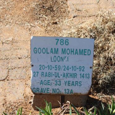 LOONAT Goolam Mohamed 1959-1992
