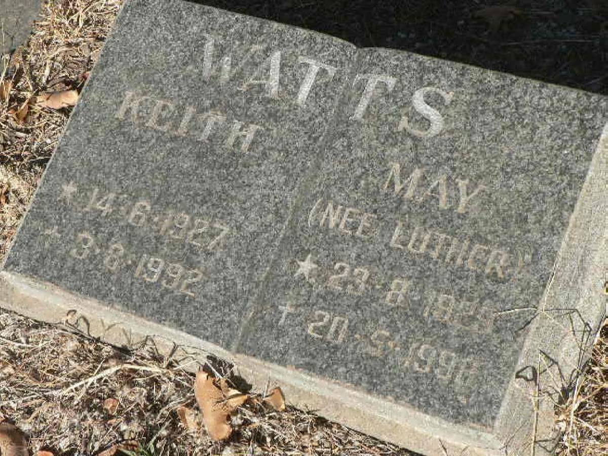 WATTS Keith 1927-1992 &amp; May LUTHER 1829-1998