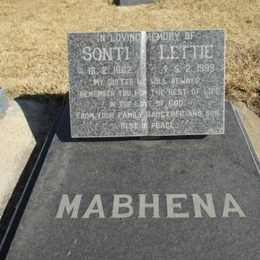 MABHENA Sonti Lettie 1962-1999