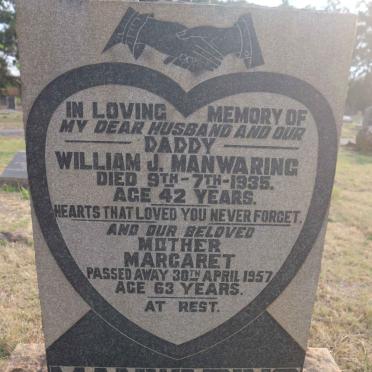 MANWARING William J. -1935 &amp; Margaret -1957