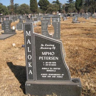 MALOKA Mpho Petersen 1974-2000