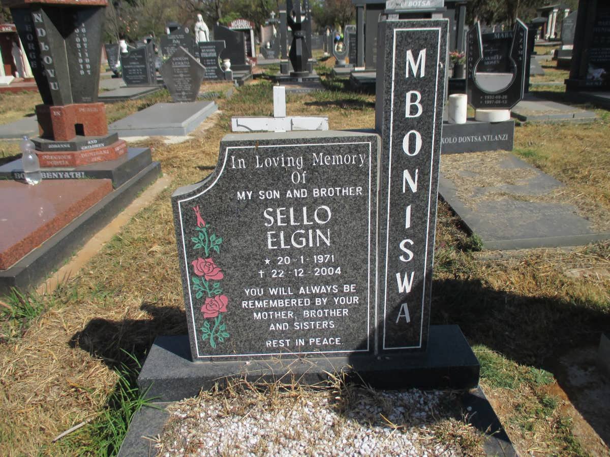 MBONISWA Sello Elgin 1971-2004