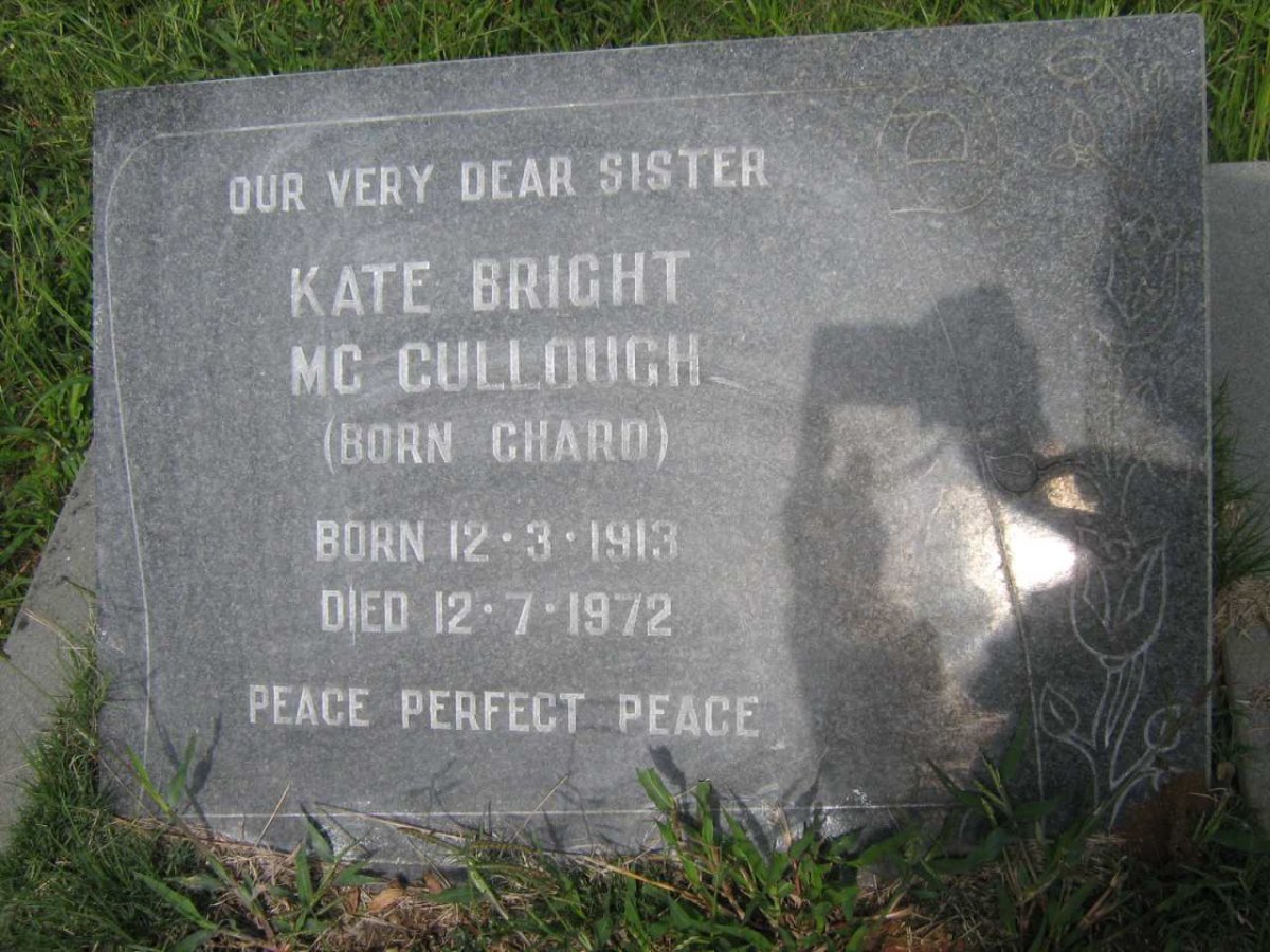 McCULLOUGH Kate Bright nee CHARD 1913-1972