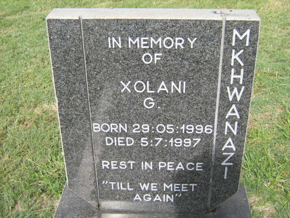 MKHWANAZI Xolani G. 1996-1997