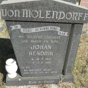 MOLENDORFF Johan Hendrik, von 1915-1985