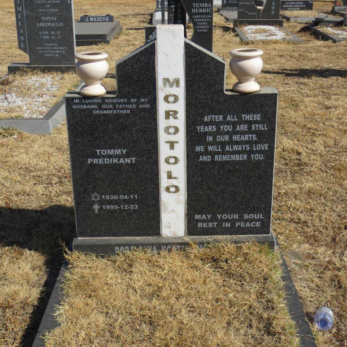 MOROTOLO Tommy Predikant 1936-1999