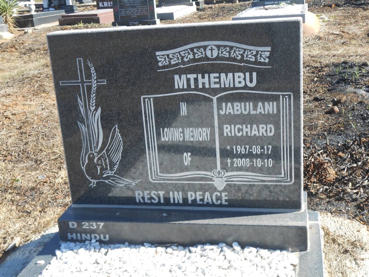 MTHEMBU Jabulani Richard 1967-2008