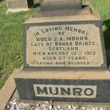 MUNRO Hugh J.A. -1913