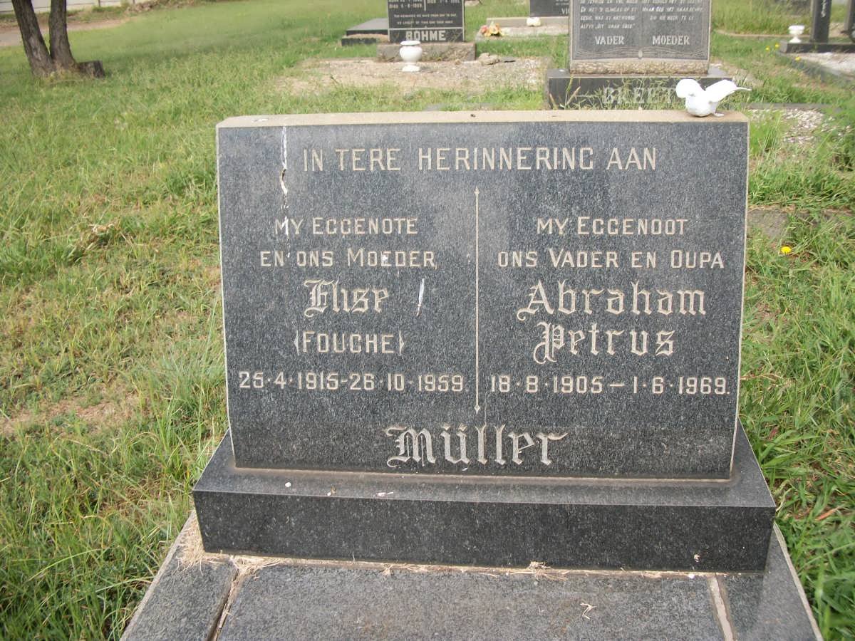 MULLER Abraham Petrus 1905-1969 &amp; Elise FOUCHE 1915-1959