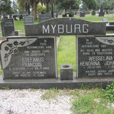 MYBURG Stefanus Francois 1910-1995 &amp; Wesselina Hendrina Johanna 1915-1987