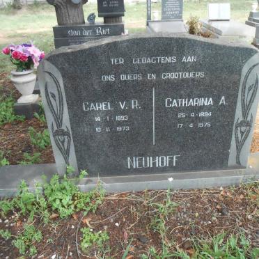 NEUHOFF Carel V.R. 1893-1973 &amp; Catharina A. 1894-1975