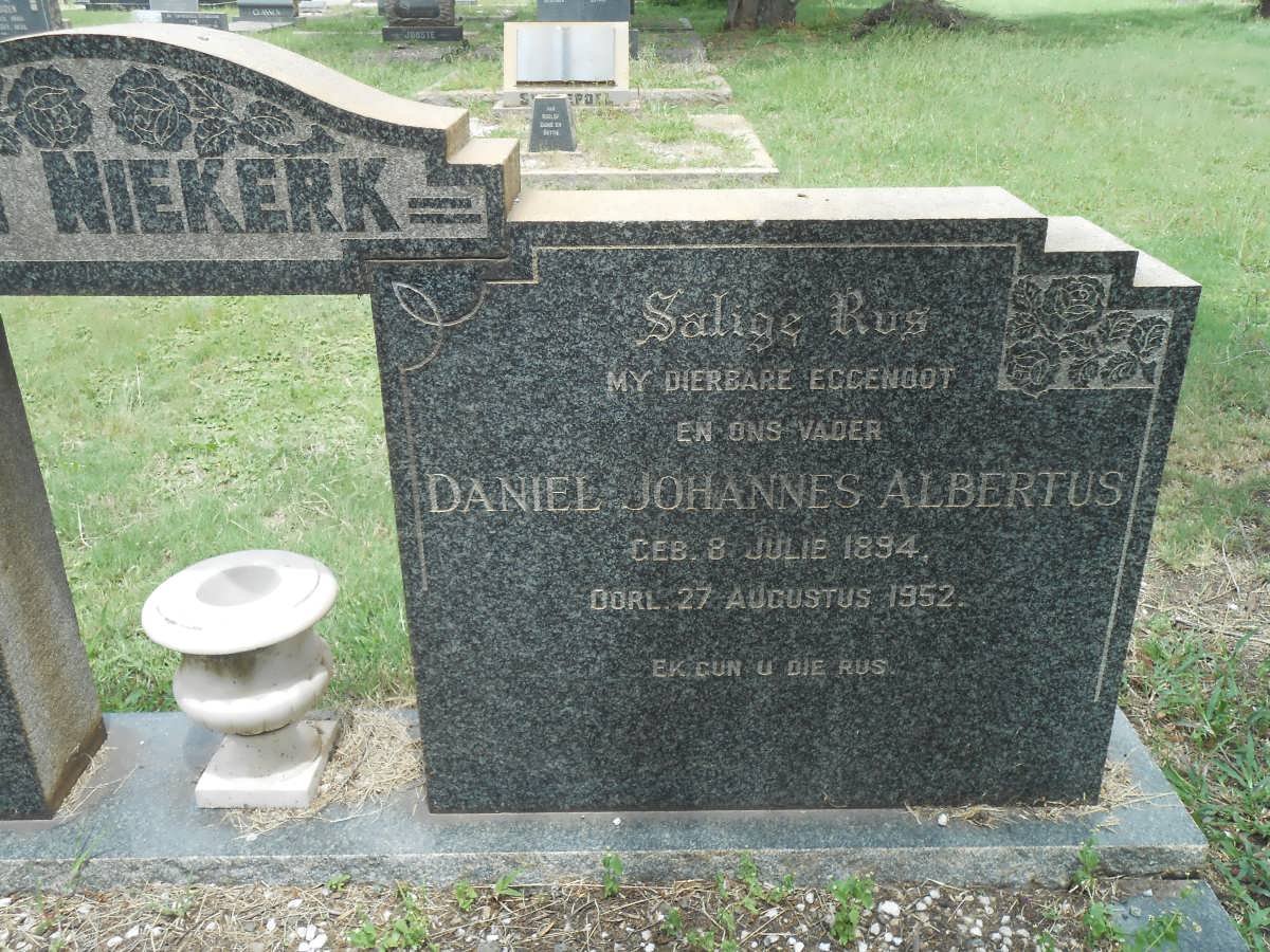 NIEKERK Daniel Johannes Albertus, van 1894-1952 