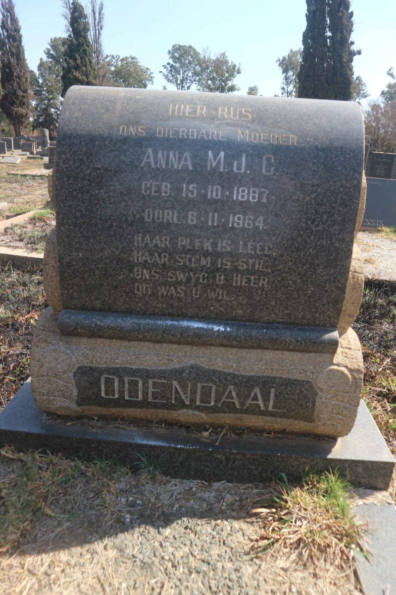 ODENDAAL Anna M.J.C. 1887-1964
