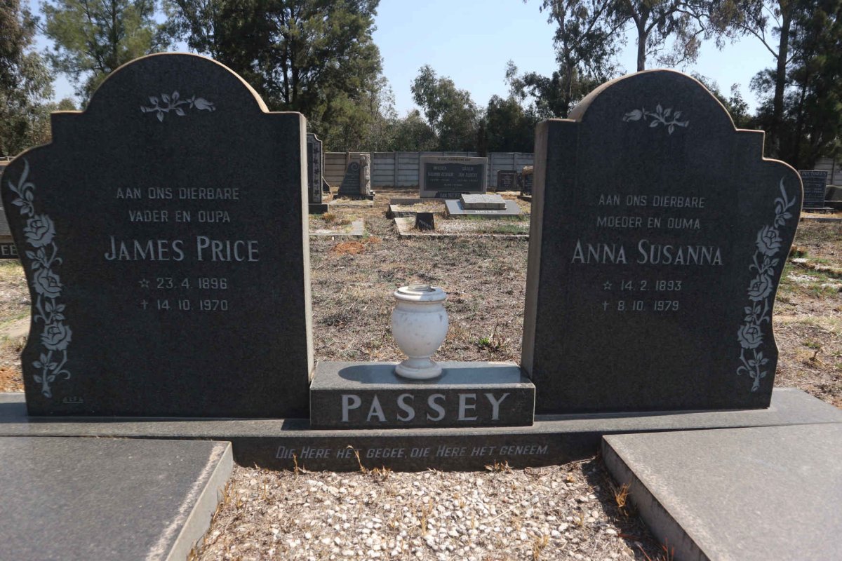 PASSEY James Price 1896-1970 & Anna Susanna 1893-1979