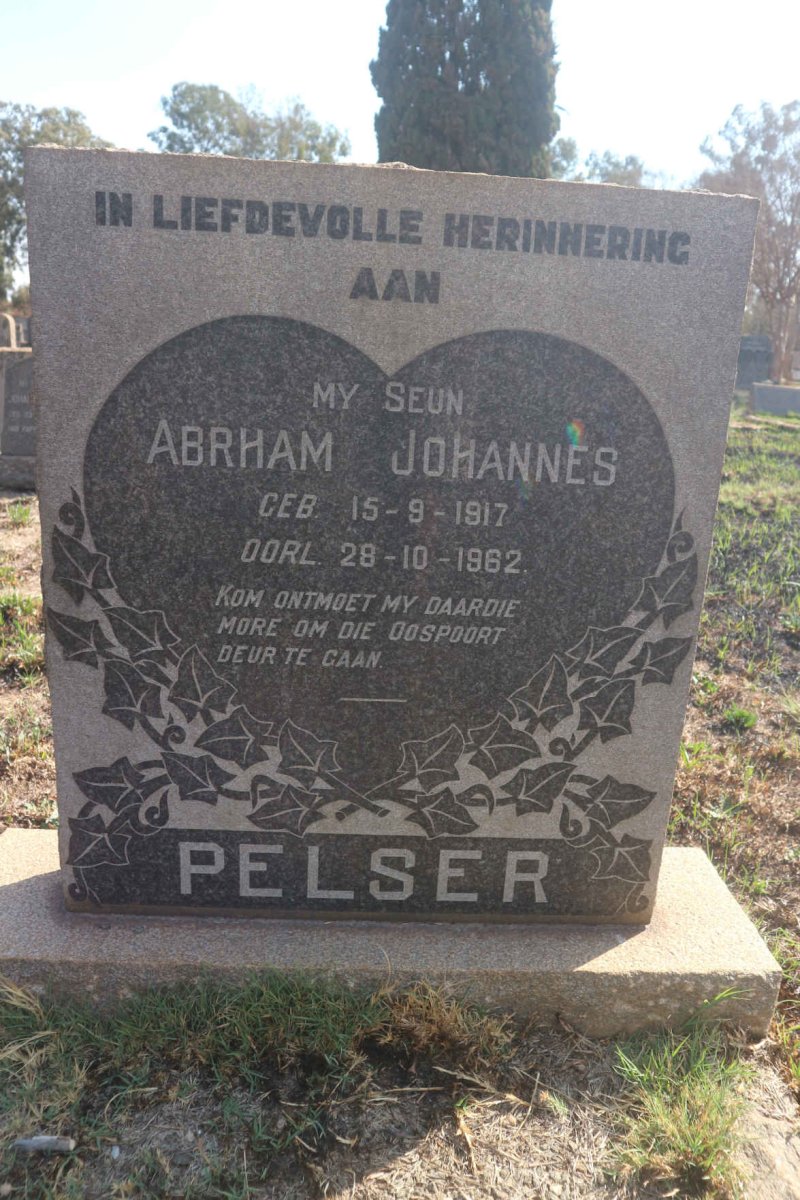 PELSER Abrham Johannes 1917-1962