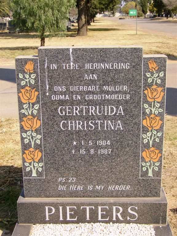 PIETERS Gertruida Christina 1904-1987