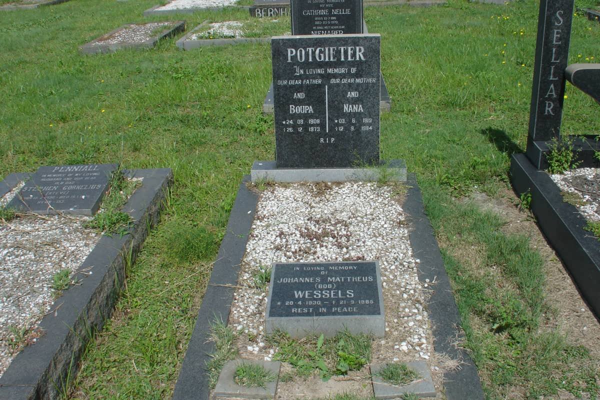 POTGIETER Boupa 1909-1973 &amp; Nana 1919-1994 :: WESSELS Johannes Mattheus 1930-1985