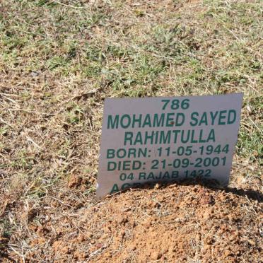 RAHIMTULLA Mohamed Sayed 1944-2001