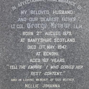 RENNIE George 1879-1947 &amp; Nellie Johanna -1950
