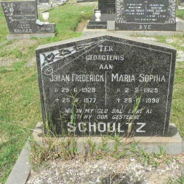 SCHOULTZ Johan Frederick 1923-1977 &amp; Maria Sophia 1925-1998