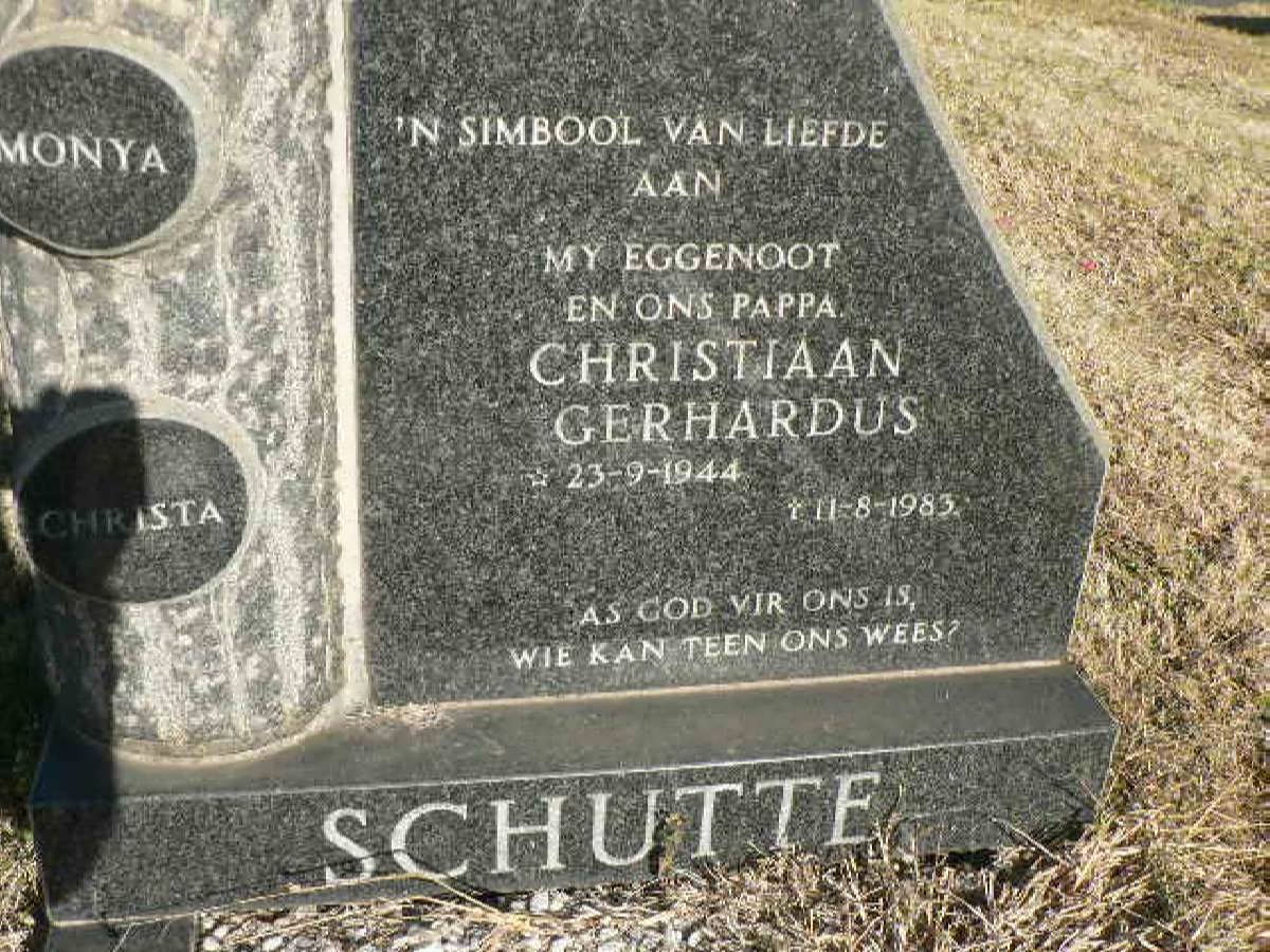 SCHUTTE Christiaan Gerhardus 1944-1983