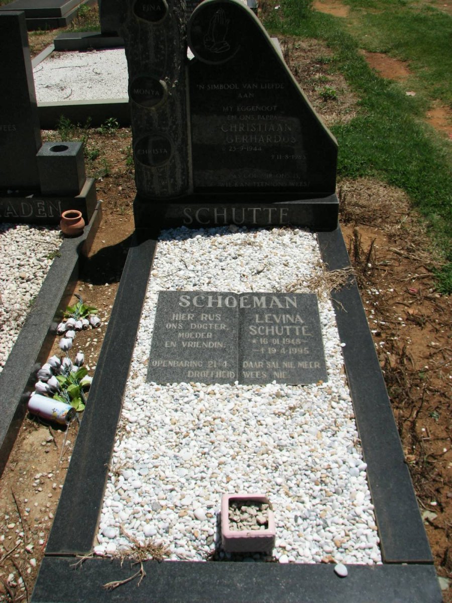 SCHUTTE Christiaan Gerhardus 1944-1985 &amp; Levina SCHOEMAN 1948-1995