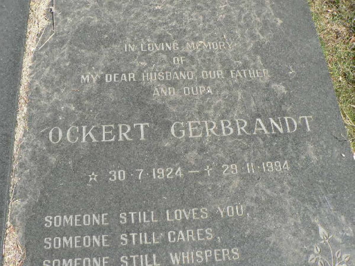 SCHALKWYK Ockert Gerbrandt, van 1924-1994