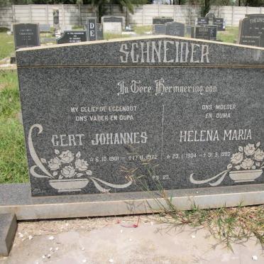 SCHNEIDER Gert Johannes 1901-1972 &amp; Helena Maria 1904-1980