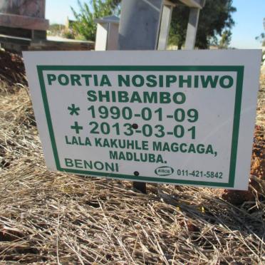 SHIBAMBO Portia Nosiphiwo 1990-2013