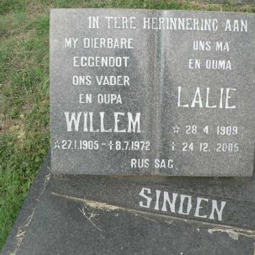 SINDEN Willem 1905-1972 &amp; Lalie 1909-2005