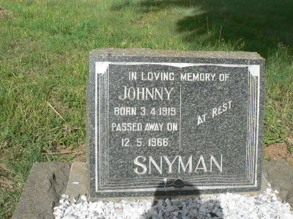 SNYMAN Johnny 1919-1966