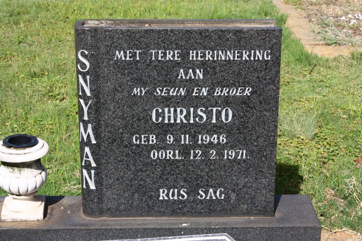 SNYMAN Christo 1946-1971 :: SNYMAN Phillip C. 1942-2011