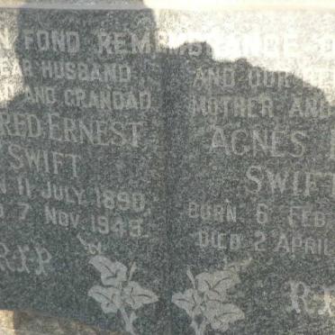 SWIFT Alfred Ernest 1890-1949 &amp; Agnes Ivy 1895-1971
